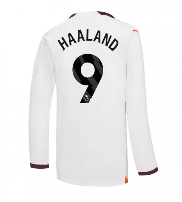 Manchester City Erling Haaland #9 Koszulka Wyjazdowych 2023-24 Długi Rękaw